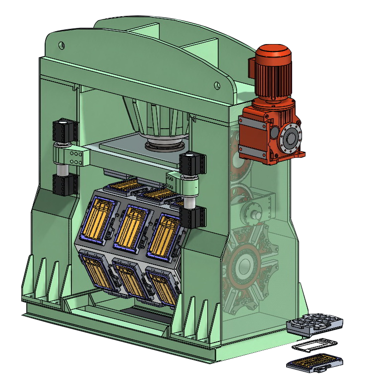 C21-6. TL-AUTOYWJ-NWx6 型全自动多工位六方转塔压瓦机 Auto Roofing-Tile Multi-Mold Hexagonal Rotary Press Type TL-AUTOYWJ-MWx6